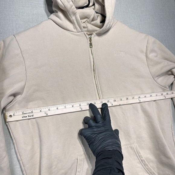Lolano Hoodie Zip Women’s Size M Beig Full Long Sleeve - Picture 6 of 11